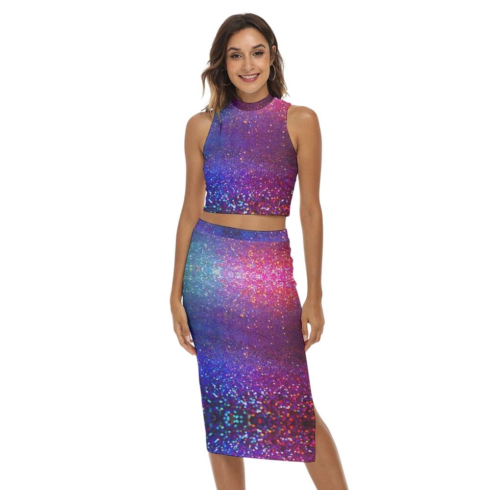 FullbreedCustom Print Women's Tank Top & Split High Skirt Set